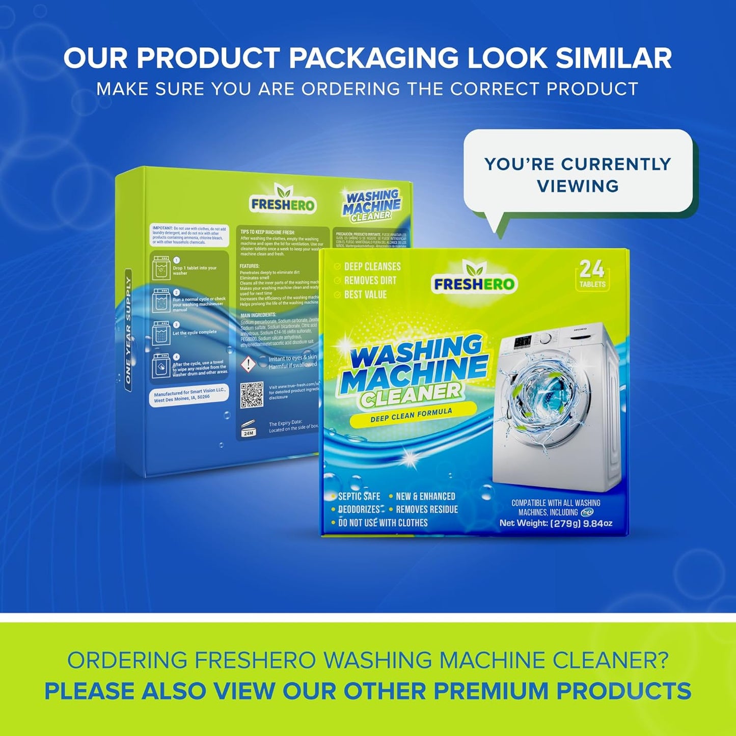 Freshero Washing Machine Cleaner Tablets 24-Pack