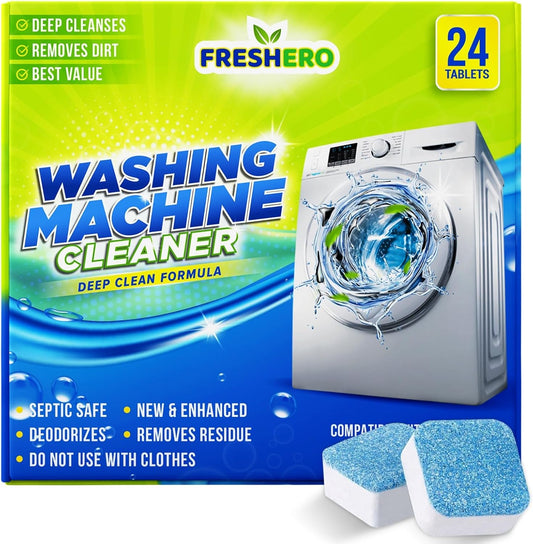 Freshero Washing Machine Cleaner Tablets [24-Pack]