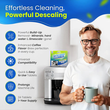 Coffee Maker Cleaner & Descaler Tablets